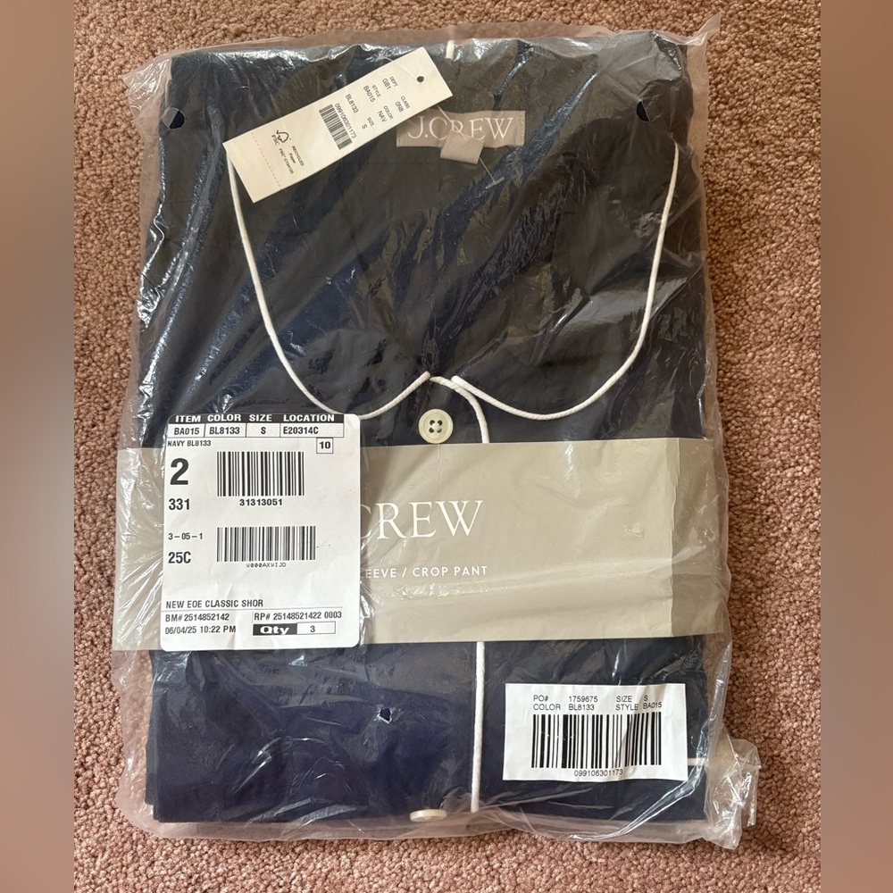 Jcrew cotton blend short sleeve pajama set small new - Picture 3 of 3